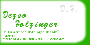 dezso holzinger business card